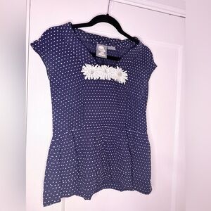 Girls From Savoy Anthropologie Blooming Daisies Vintage Sailor Peplum Blouse 4